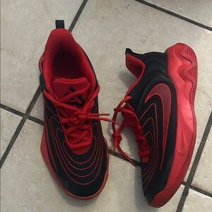 Nike Kids Red and Black Sneakers - Youth Athletic Shoes use one time